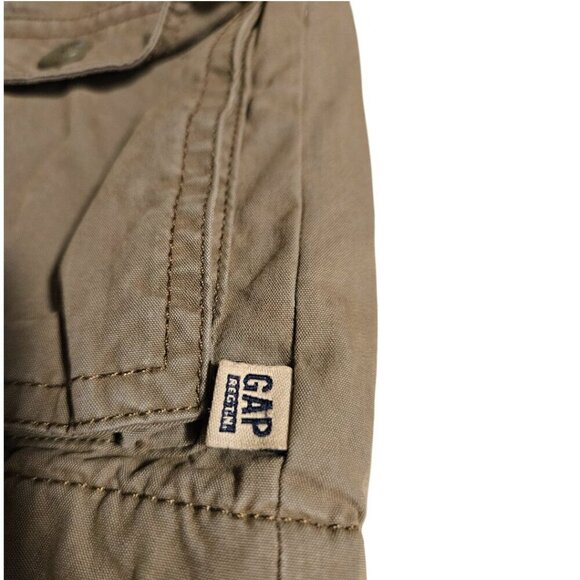 Vintage Gap Canvas Field Jacket Spanish Olive Baby SZ 4T Cargo Utility Military - Picture 2 of 11